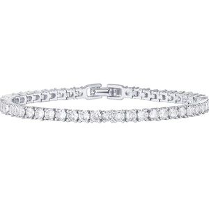 Elegant 14k Diamond Plated Tennis Bracelet - Center of Attention Wherever You Go